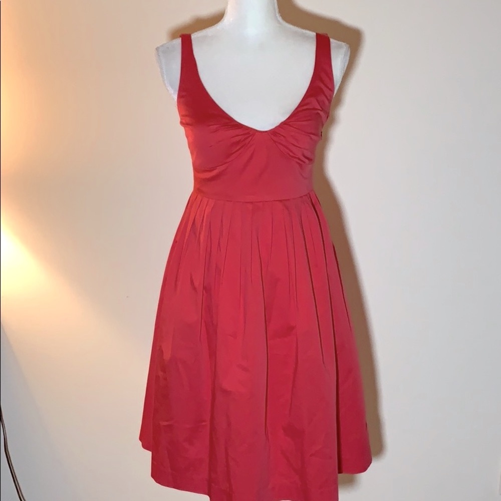Cynthia Steffe Bright Salmon Fit And Flare Dress